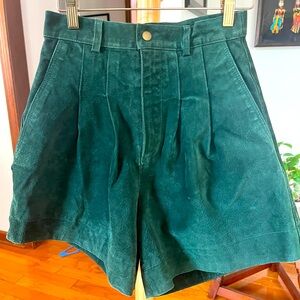 Vintage High Waist Green Suede Shorts size 5